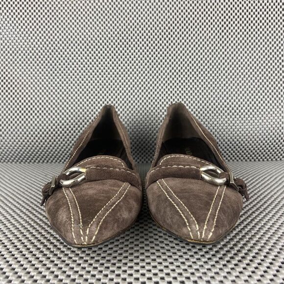 Prada Heels Womens Size 40 Brown Leather Pointed Toe Formal Made in Italy - Picture 6 of 13